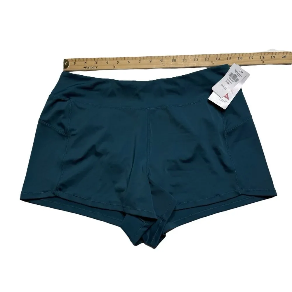 NWT LL Bean UPF 50+ UV Protection Lycra Swim Shorts Athletic Deepwater Blue 10